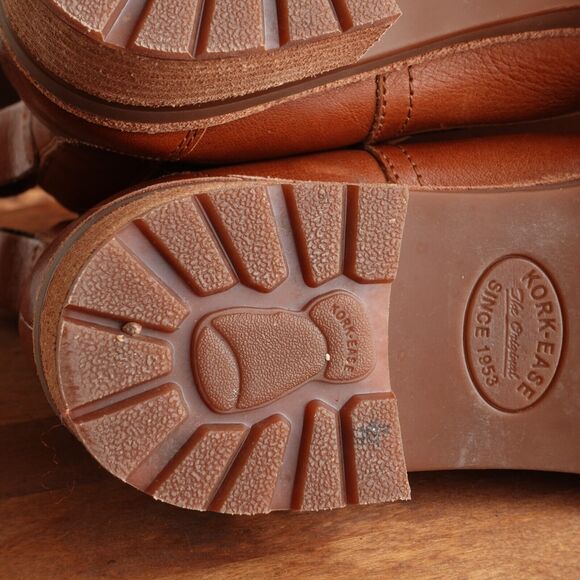 Kork Ease Boots Womens SZ 9M Brown Waylin Leather Ankle Lug Sole Pull On Casual - Picture 10 of 13